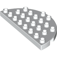 Plate 8X4, 1/2 Circle - White