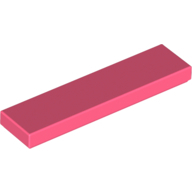 Flat Tile 1X4 - Vibrant Coral