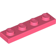 Plate 1X4 - Vibrant Coral