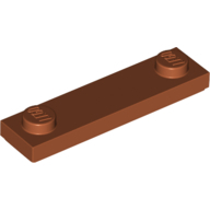 Plate 1X4, W/ 2 Knobs, No. 2 - Dark Orange