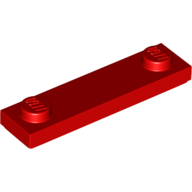Plate 1X4, W/ 2 Knobs, No. 2 - Bright Red