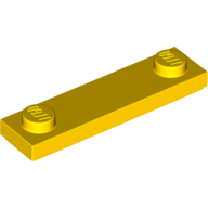 Plate 1X4, W/ 2 Knobs, No. 2 - Bright Yellow