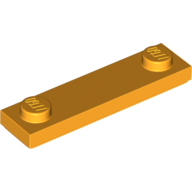 Plate 1X4, W/ 2 Knobs, No. 2 - Flame Yellowish Orange