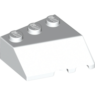 Left Roof Tile 3X3, Deg. 45/18/45 - White
