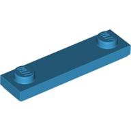 Plate 1X4, W/ 2 Knobs, No. 2 - Dark Azur