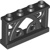 Iron Fence 1X4X2 W. 4 Studs - Black