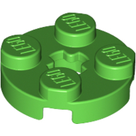Plate 2X2 Round - Bright Green