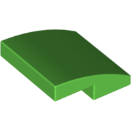 Plate W. Bow  2X2X2/3 - Bright Green