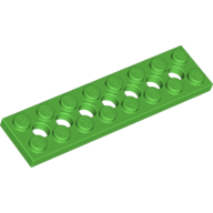 Plate 2X8 W. Holes - Bright Green