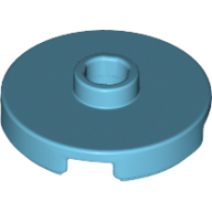 Plate Round W. 1 Knob - Medium Azur