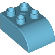 Duplo Brick, Bow 2X3X1 - Medium Azur