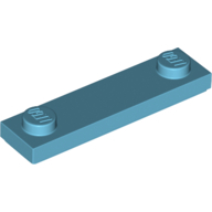 Plate 1X4, W/ 2 Knobs, No. 2 - Medium Azur