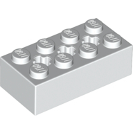 Brick 2X4 W/ Cross Hole - White