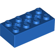 Brick 2X4 W/ Cross Hole - Bright Blue