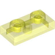Plate 1X2 - Transparent Fluorescent Green