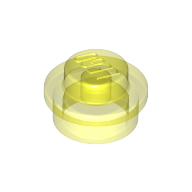 Plate 1X1 Round - Transparent Fluorescent Green