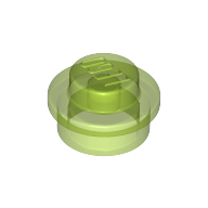 Plate 1X1 Round - Transparent Bright Green