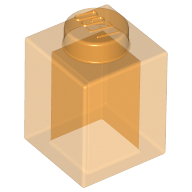 Brick 1X1 - Transparent Bright Orange