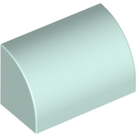 Brick 1X2, Outside Half Bow - Aqua