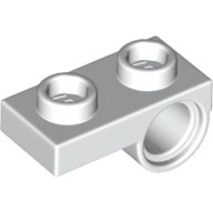 Plate 1X2 W. Horizontal Hole Minuscule4,85 Rev. - White