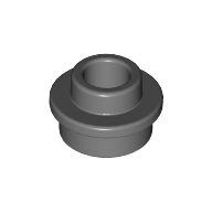 Pl.Round 1X1 W. Throughg. Hole - Dark Stone Grey