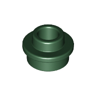Pl.Round 1X1 W. Throughg. Hole - Earth Green
