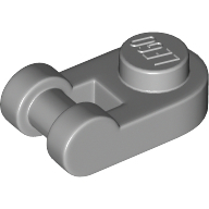 Plate 1X1 Round W/ 3.2 Shaft - Medium Stone Grey