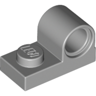 Plate 1X2 W. Hor. Hole Minuscule 4.8 - Medium Stone Grey