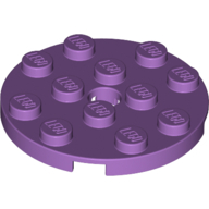 Plate 4X4 Round W. Snap - Medium Lavender