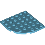 Plate 6X6 W. Bow - Medium Azur