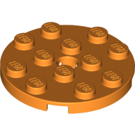 Plate 4X4 Round W. Snap - Bright Orange