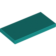 Flat Tile 2X4 - Bright Bluish Green