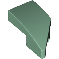 Left Plate 1X2, W/ Bow, 45 Deg. Cut - Sand Green