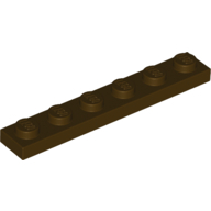 Plate 1X6 - Dark Brown