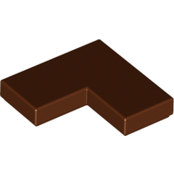 Flat Tile Corner 1X2X2 - Reddish Brown