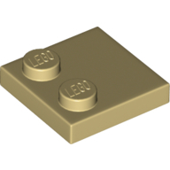 Plate 2X2, W/ Reduced Knobs - Brick Yellow