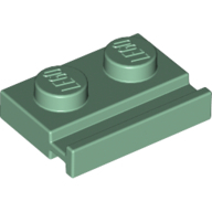 Plate 1X2 With Slide - Sand Green