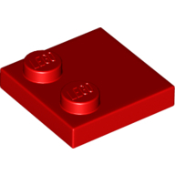 Plate 2X2, W/ Reduced Knobs - Bright Red