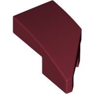 Left Plate 1X2, W/ Bow, 45 Deg. Cut - Dark Red
