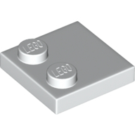 Plate 2X2, W/ Reduced Knobs - White