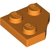 Plate 2X2, Corner, 45 Deg. - Bright Orange