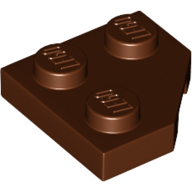 Plate 2X2, Corner, 45 Deg. - Reddish Brown