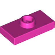 Plate 1X2, W/ 1 Knob - Bright Purple