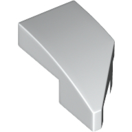 Left Plate 1X2, W/ Bow, 45 Deg. Cut - White
