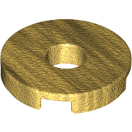 Flat Tile 2X2 Round W. Hole Minuscule4.85 - Warm Gold
