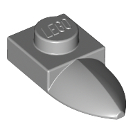 Plate 1X1 W/Tooth - Medium Stone Grey