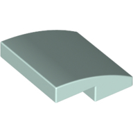 Plate W. Bow  2X2X2/3 - Aqua