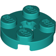 Plate 2X2 Round - Bright Bluish Green