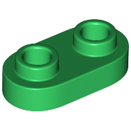 Plate 1X2, Rounded, No. 1 - Dark Green