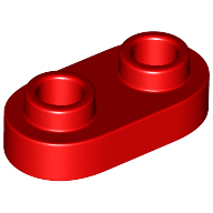 Plate 1X2, Rounded, No. 1 - Bright Red